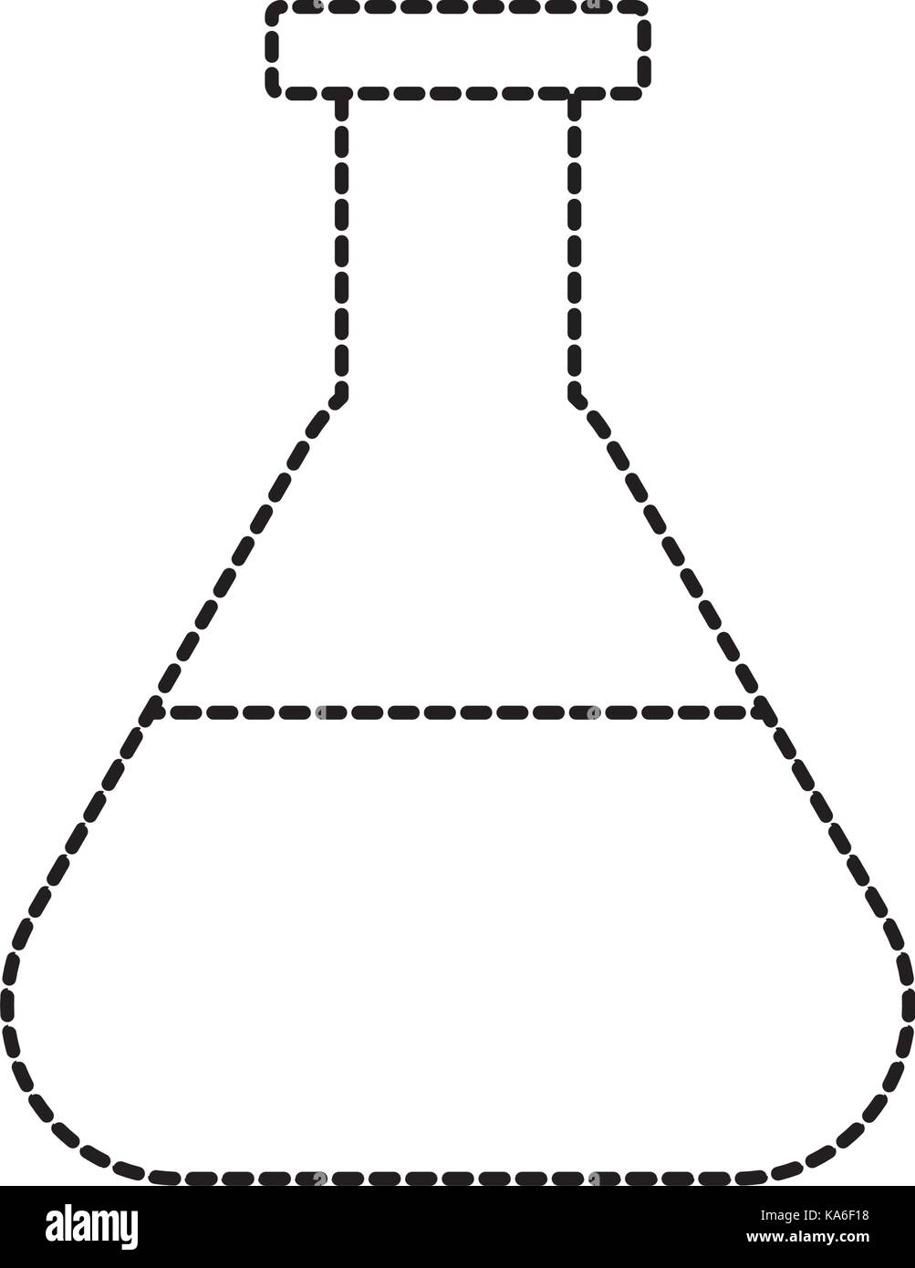 dotted shape erlenmeyer flask to lab chemical design Stock Vector Image