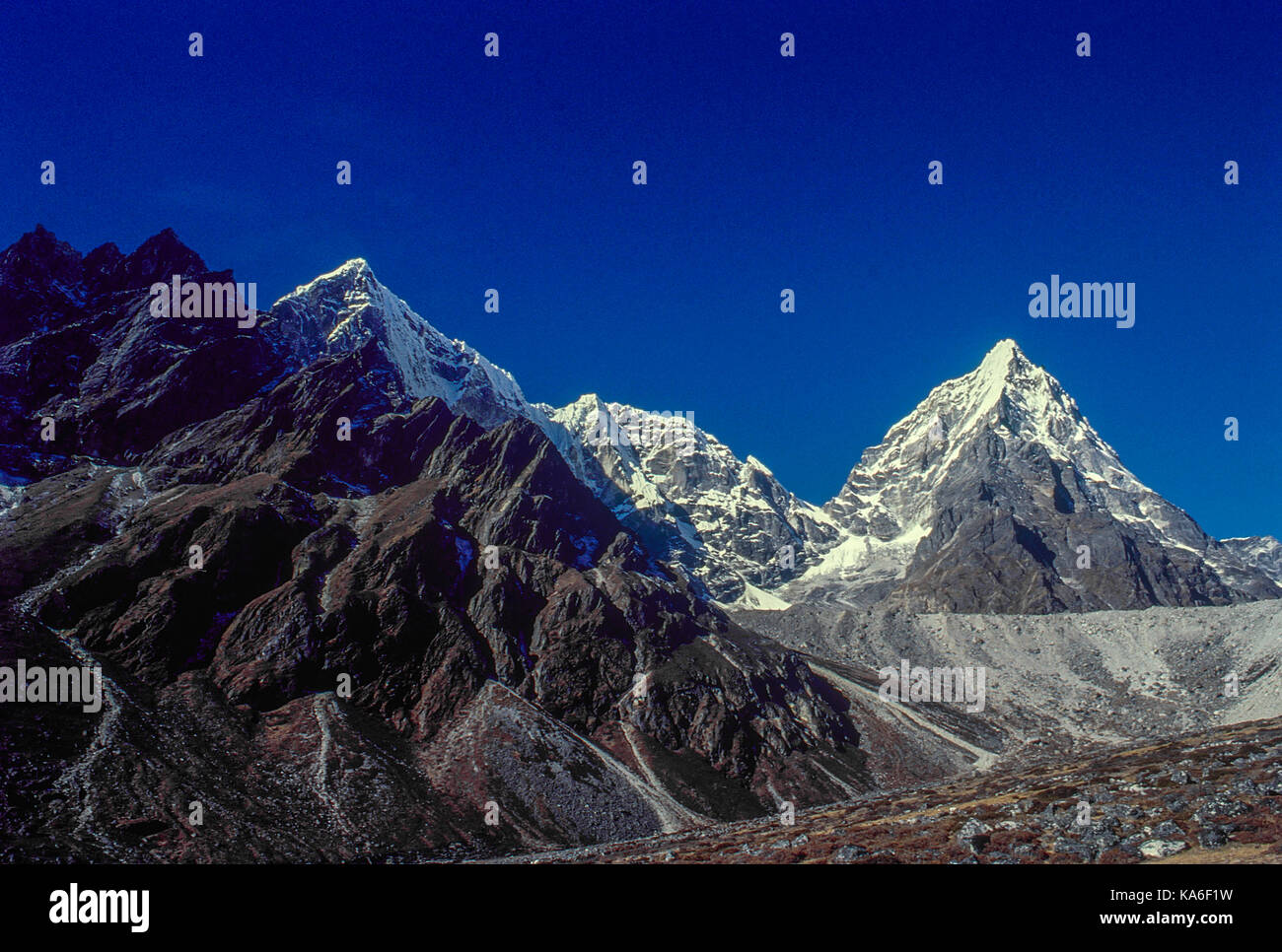 Mountains near pheriche, nepal, Asia Stock Photo