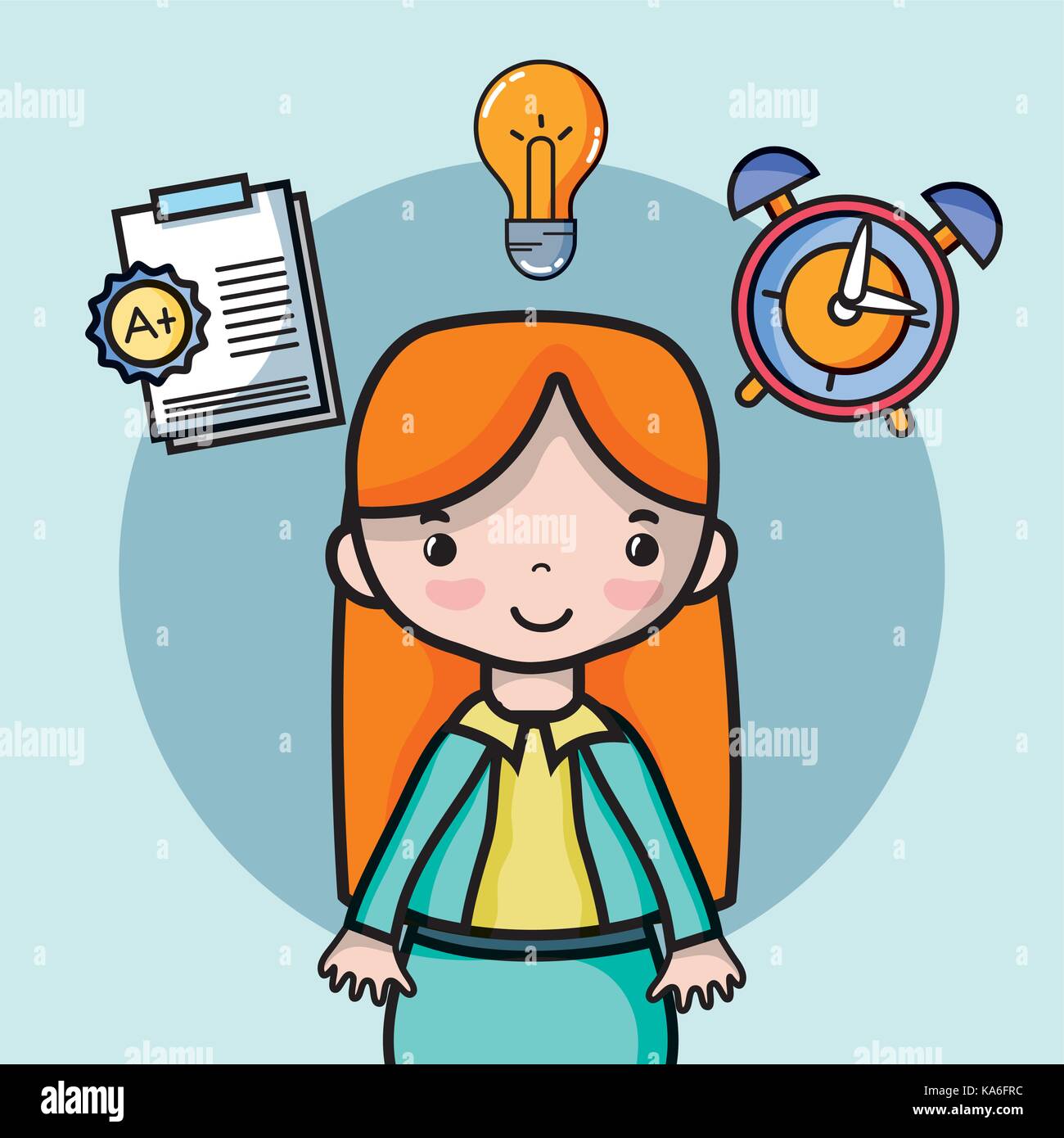 teacher woman with school tools education Stock Vector Image & Art Alamy