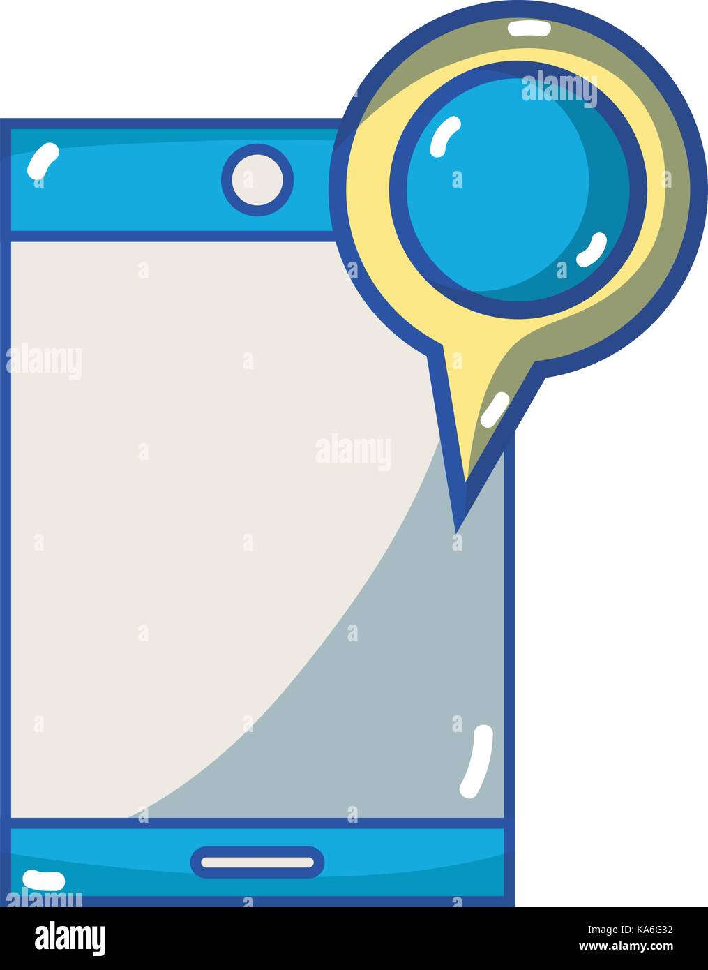 smartphone technology with magnifying glass element Stock Vector Image ...