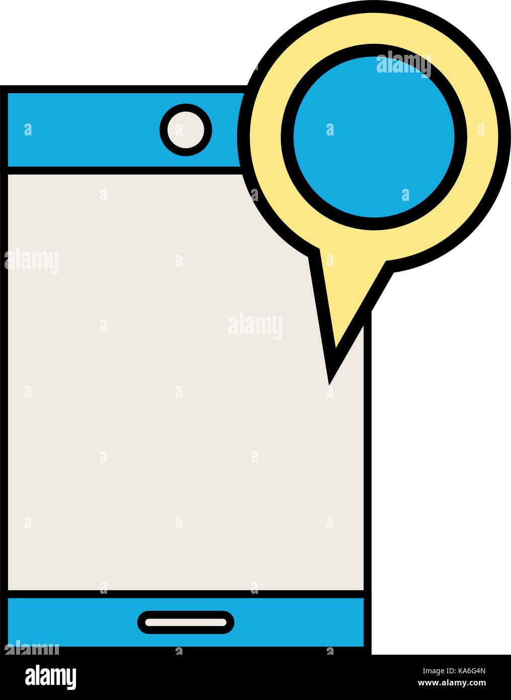 smartphone technology with magnifying glass element Stock Vector Image ...
