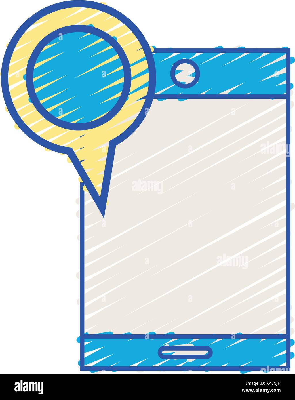 smartphone technology with magnifying glass element Stock Vector Image ...