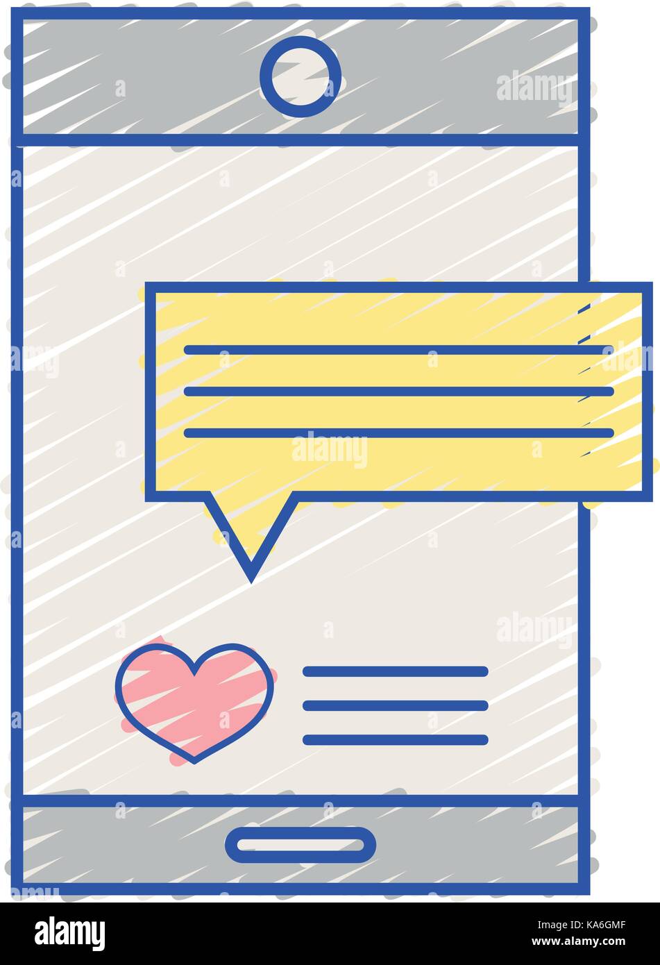 smartphone technology with romantic chat bubble Stock Vector Image ...