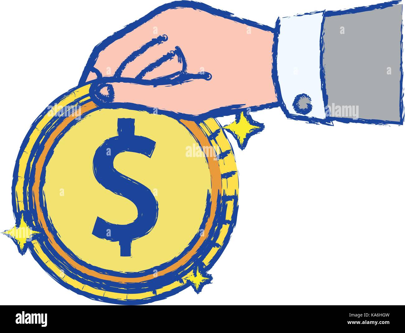 businessman hand with coin cash money Stock Vector Image & Art - Alamy