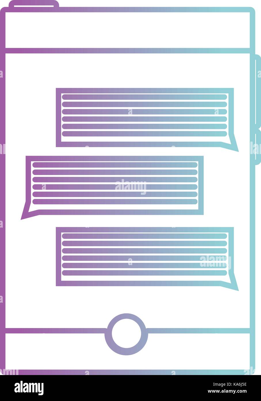line smartphone technology with chat bubbles text Stock Vector Image ...