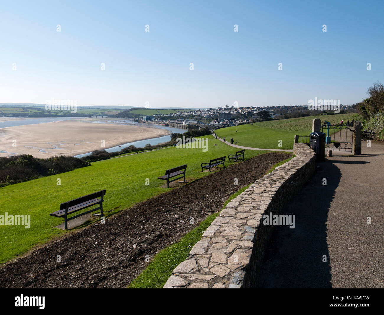 Coastal footpath above St Cove beach , Padstow, Cornwall