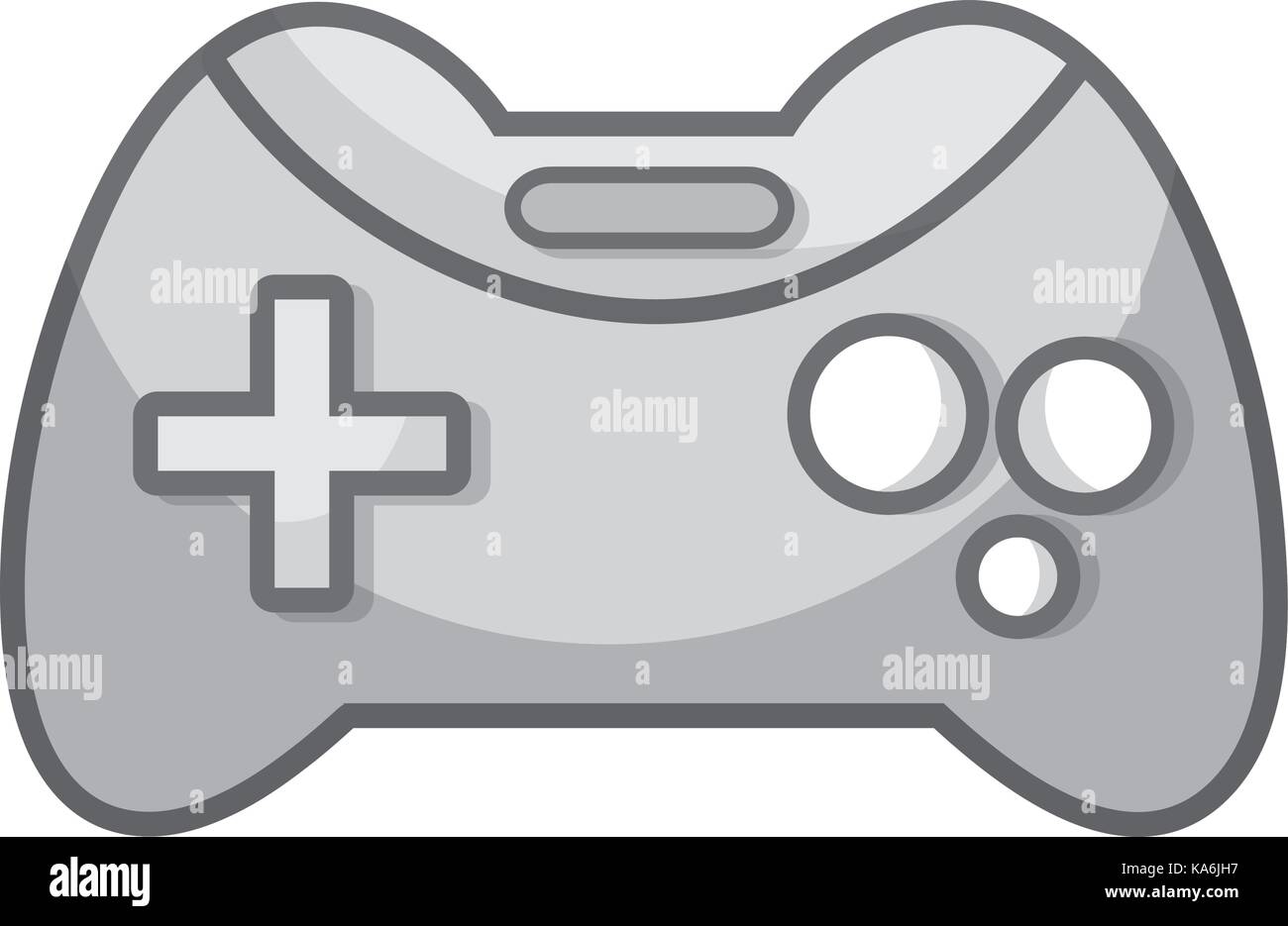 grayscale videogame console technology object to play Stock Vector ...