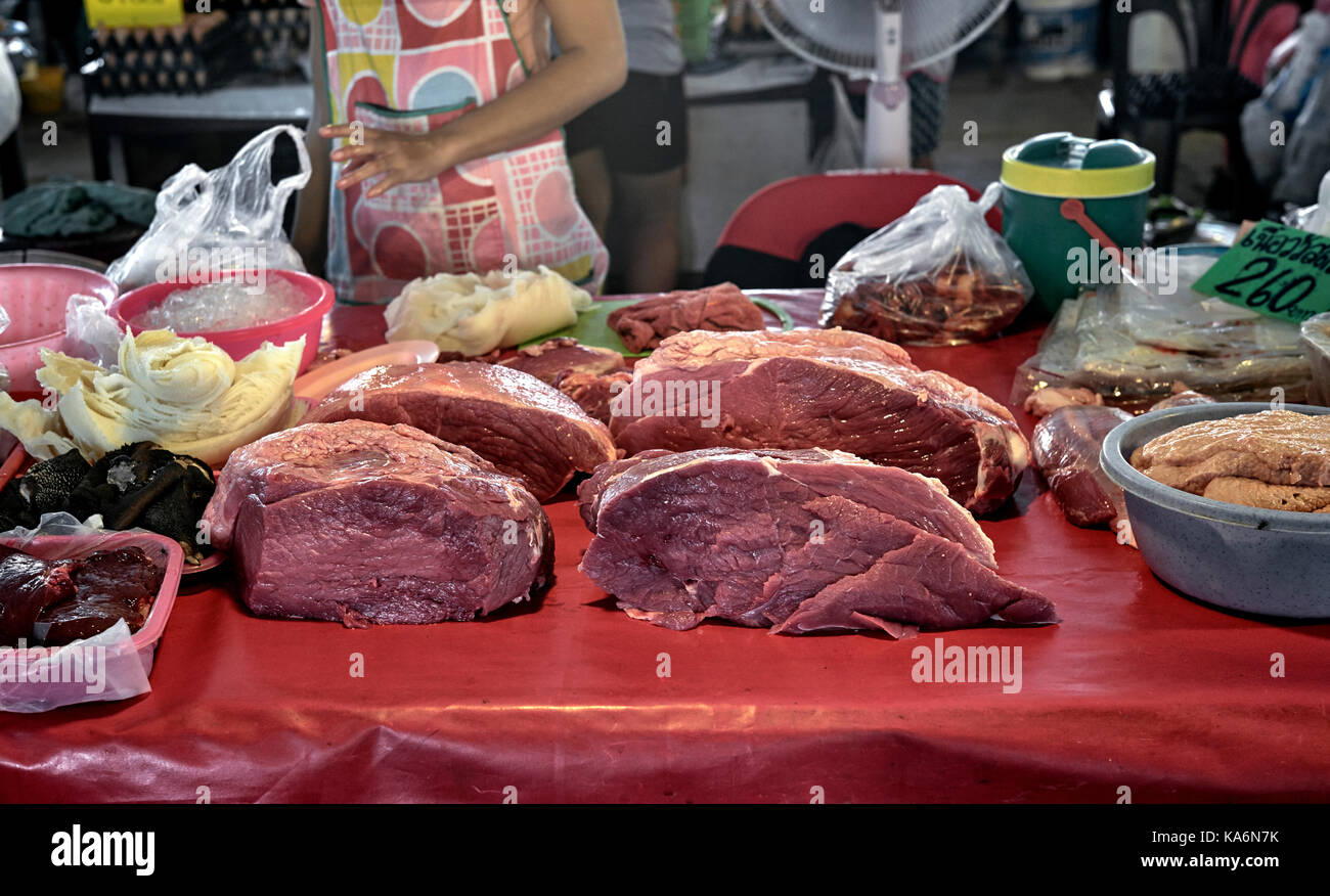Thailand meat market. Southeast Asia Stock Photo Alamy