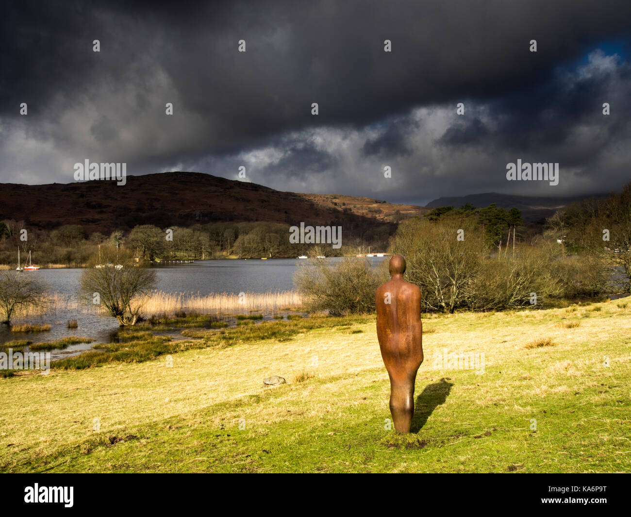 This is the last photograph I took with the Olympus 9-18mm lens which is now, sadly, no longer in this world.    I didn't notice this statue by Antony Stock Photo