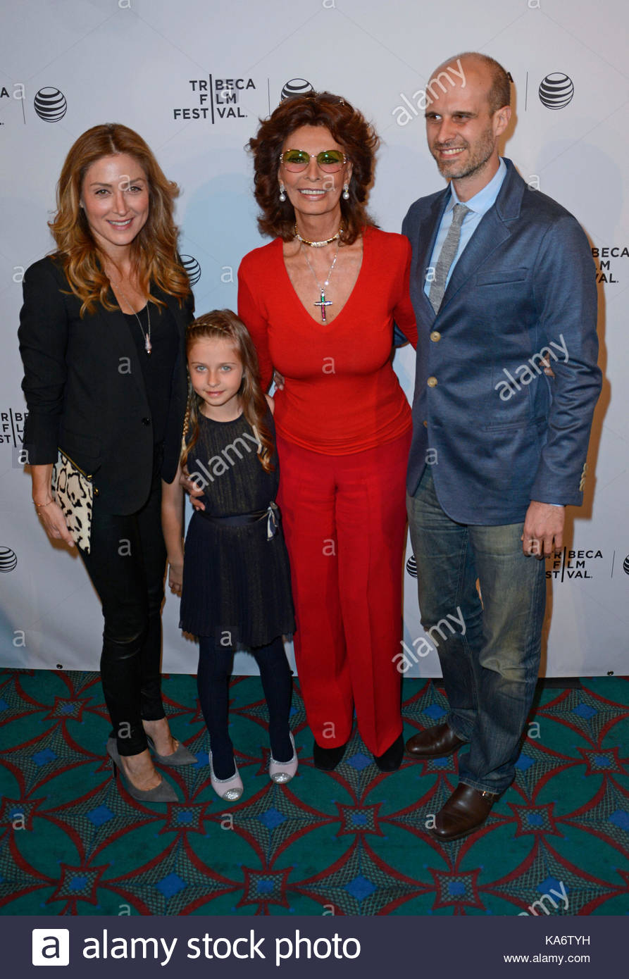 Sasha Alexander, Lucia Sofia Ponti, Sophia Loren, Edoardo Ponti Stock