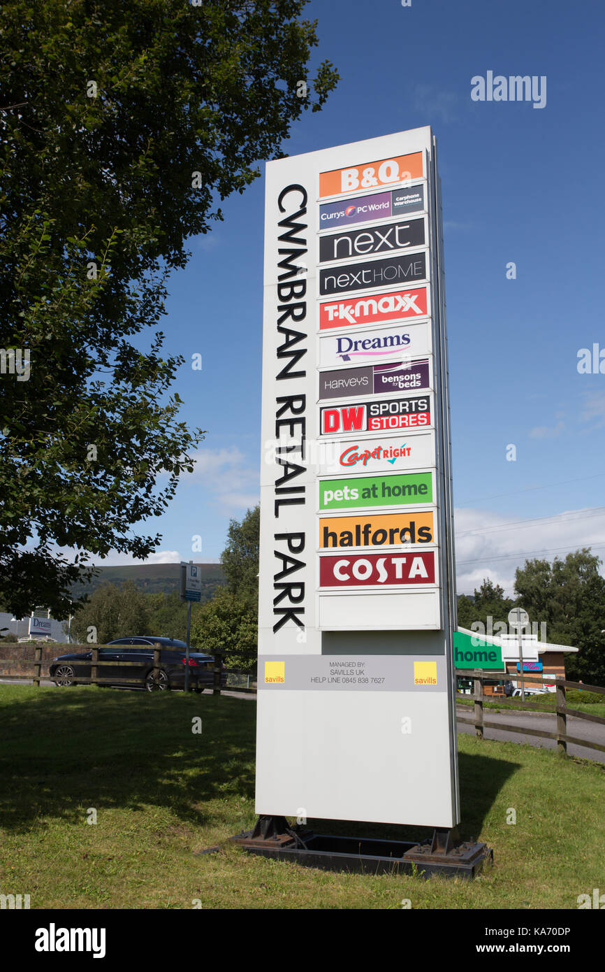 Cwmbran Retail Park Stock Photo