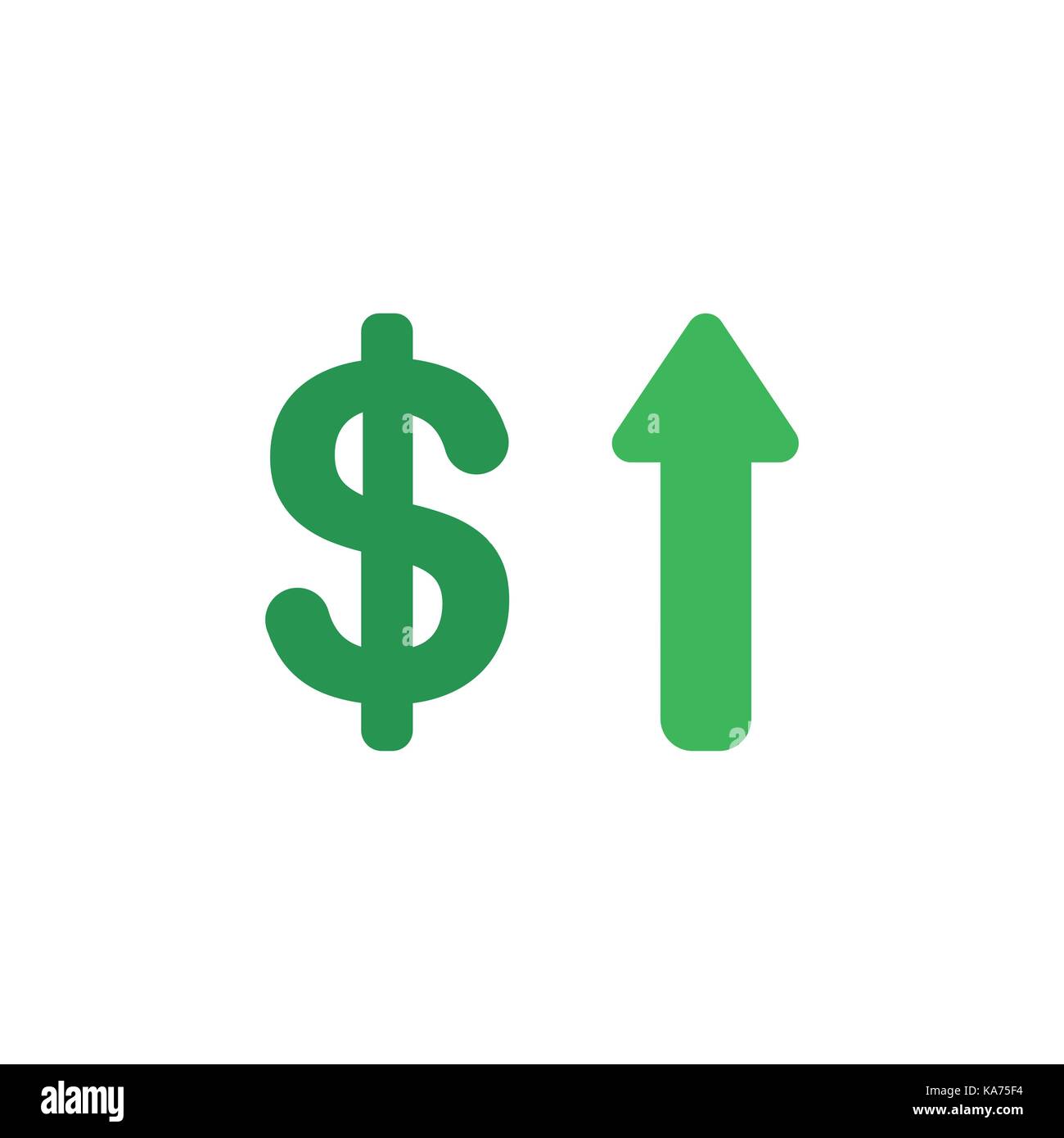 Vector illustration concept of green dollar symbol with green arrow ...