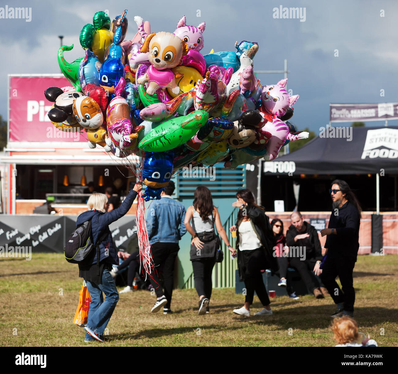 Balloon Seller, at the 2017 OnBlackheath Music Festival Stock Photo