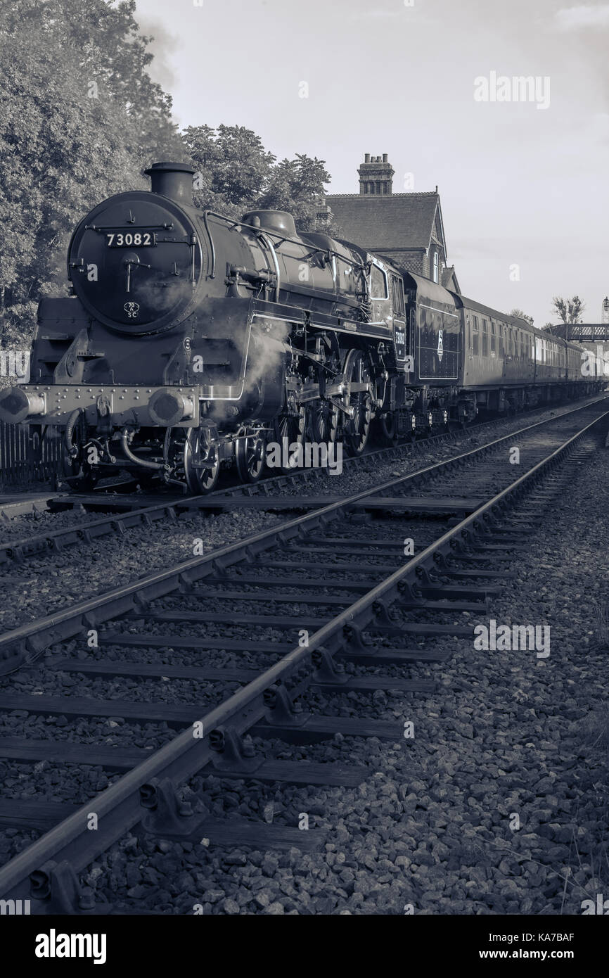 Black and White of locomotive Stock Photo