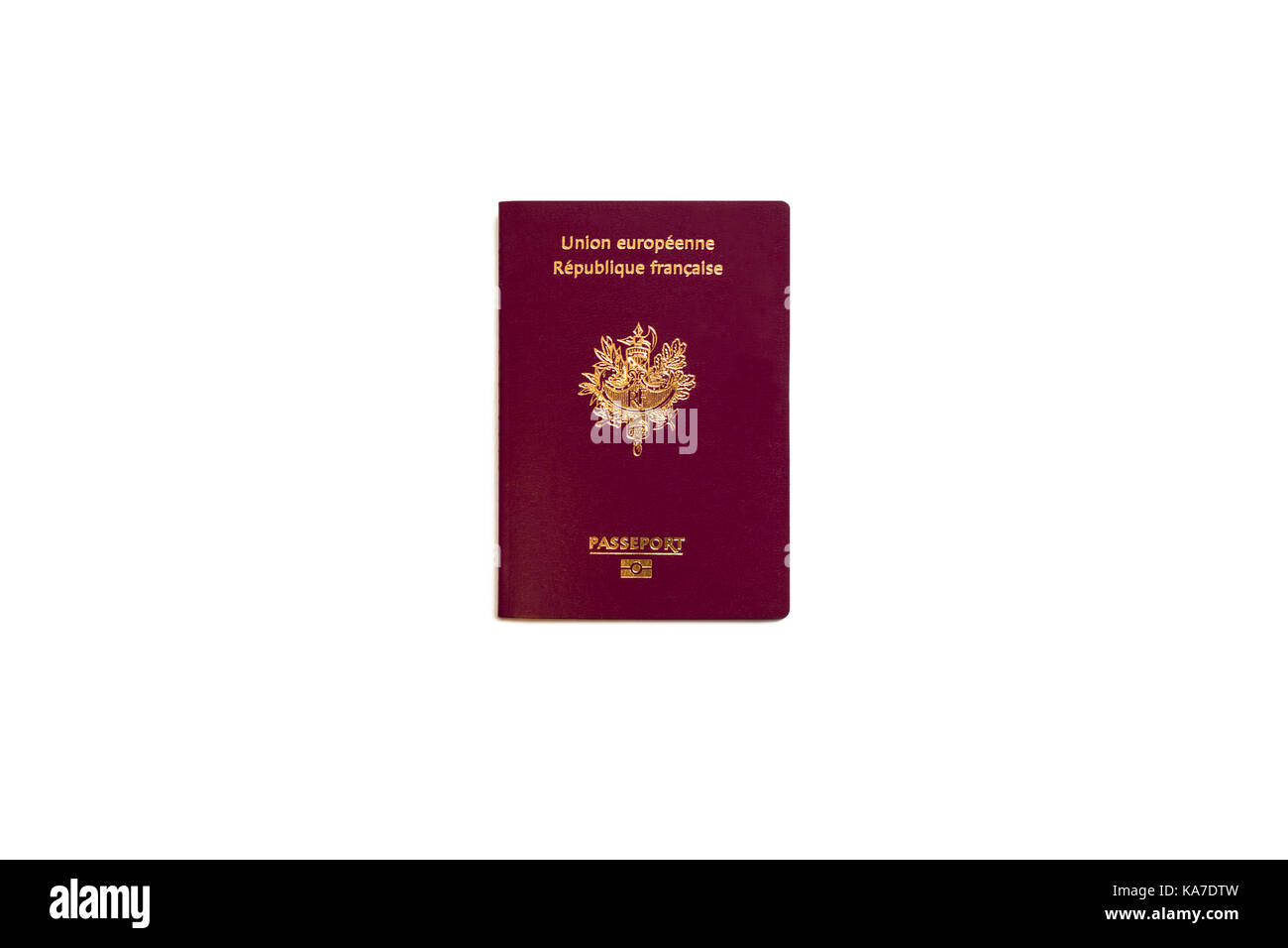 French passport isolated on white background Stock Photo