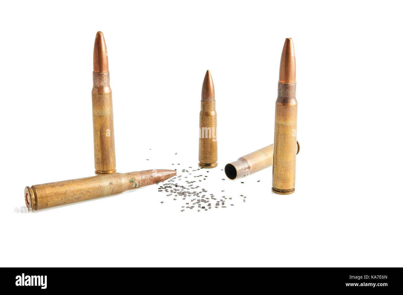 Bullets isolated on white Stock Photo