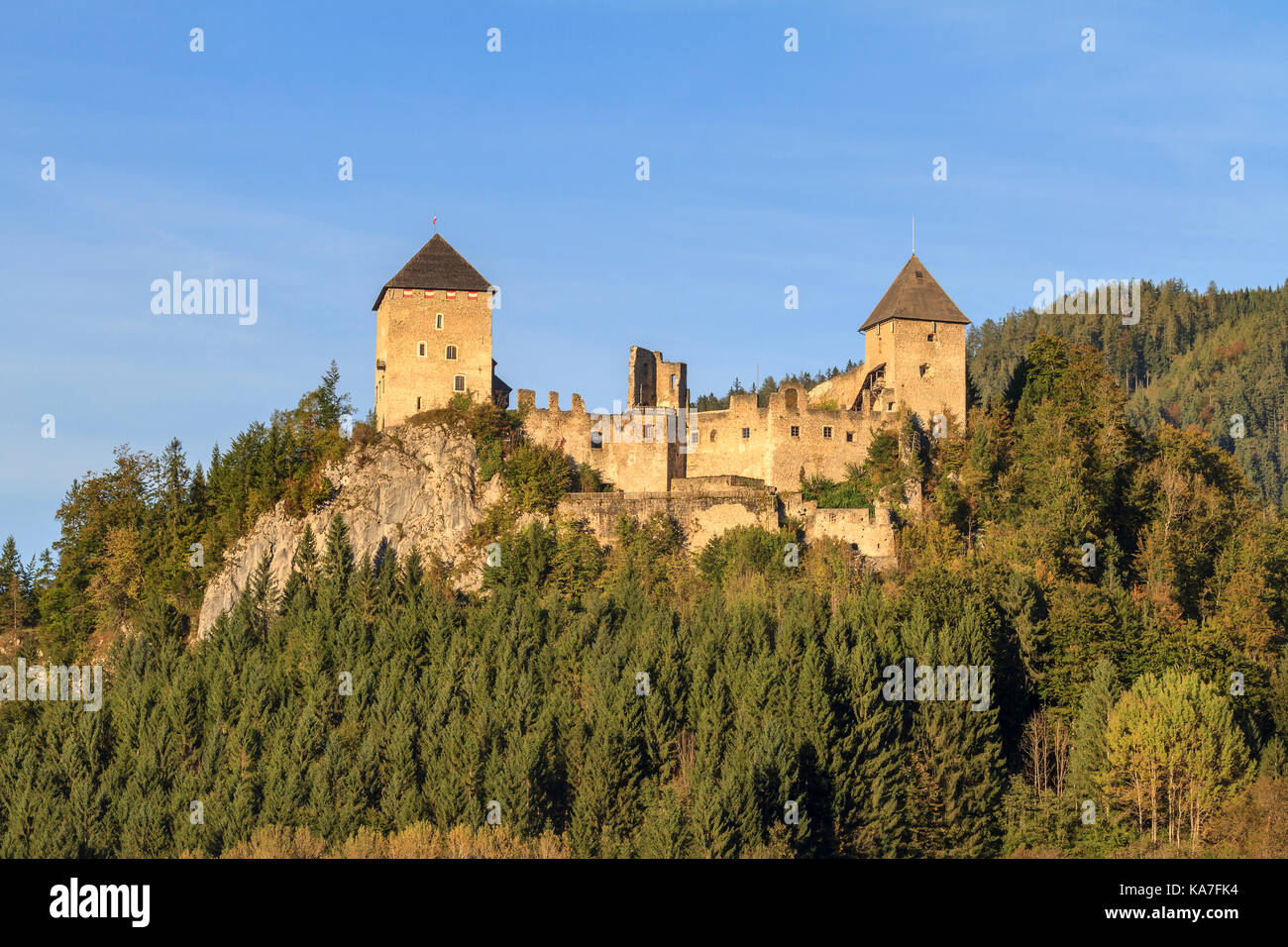 Ruined castle Gallenstein, St. Gallen, Styria, Austria Stock Photo