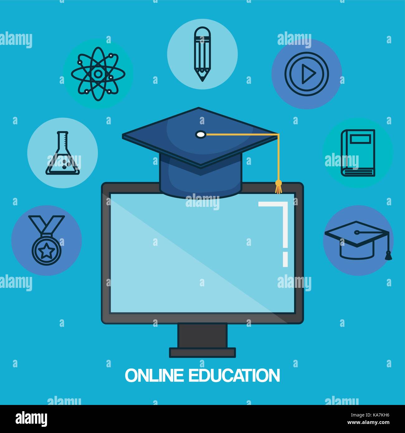 online education set icons Stock Vector Image & Art - Alamy
