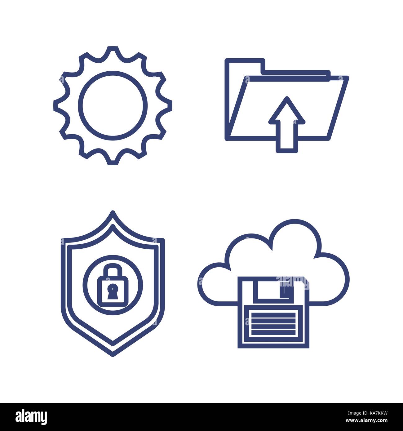 data center set flat icons Stock Vector Image & Art - Alamy
