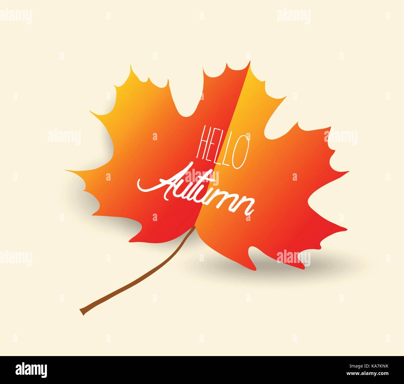 happy autumn design with orange maple leaf on background Stock Vector ...