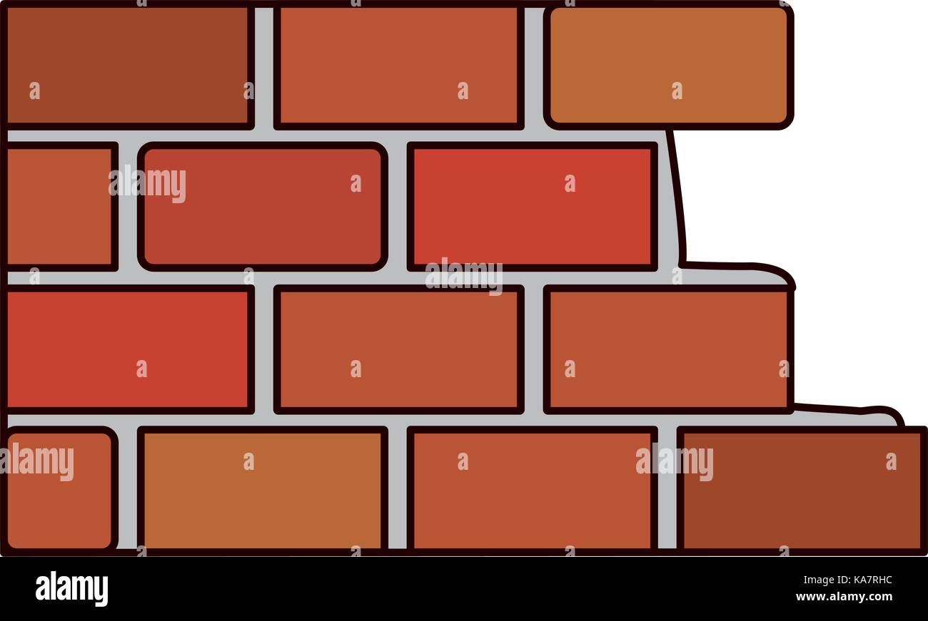 brick wall flat icon colorful silhouette Stock Vector Image & Art - Alamy