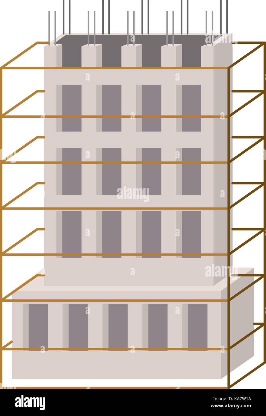 Scaffolding around building structure Stock Vector Images - Alamy