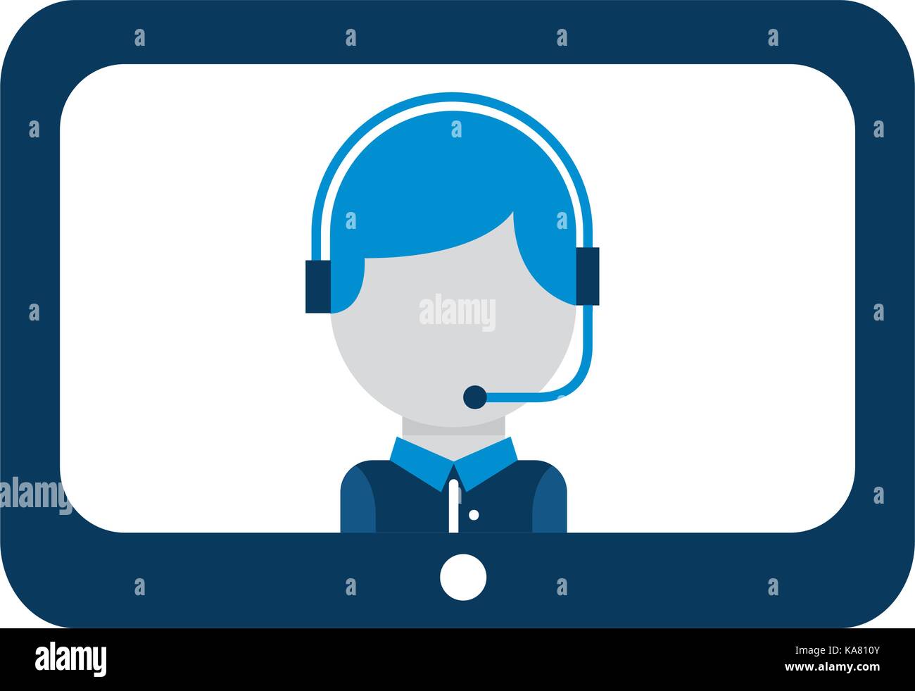 technology customer service operator online support Stock Vector Image ...