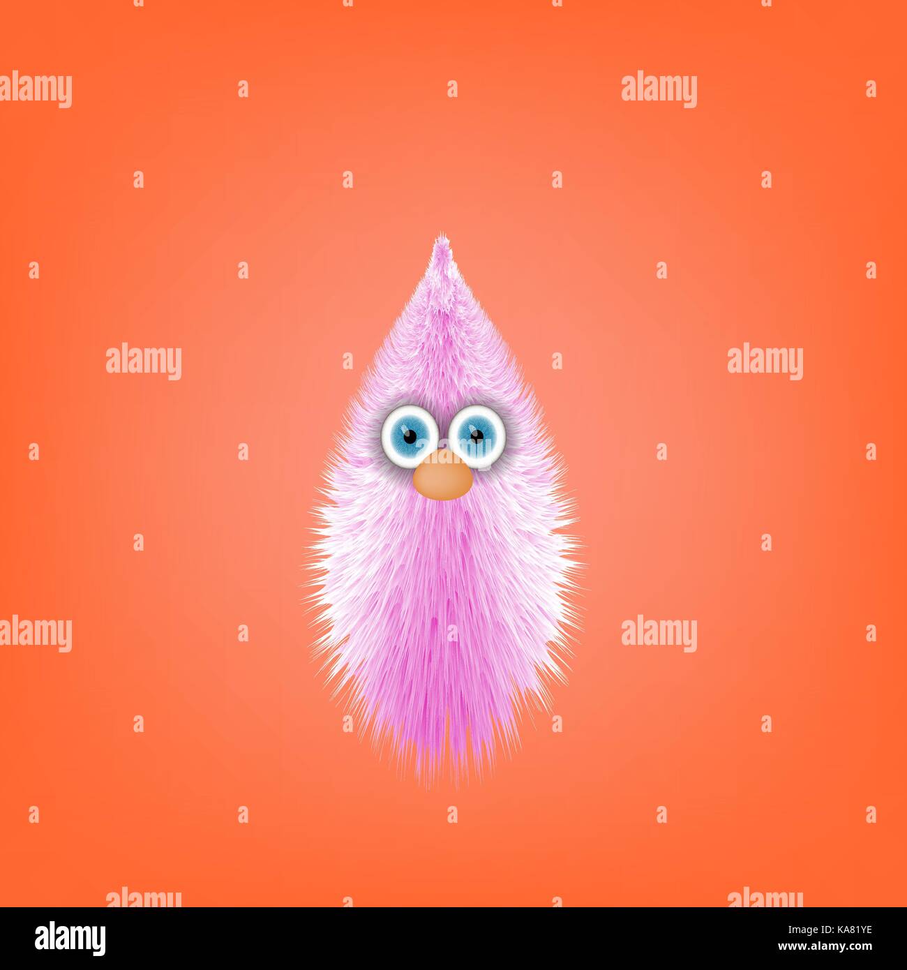 Cute Pink Fur Toy Souvenir Stock Vector