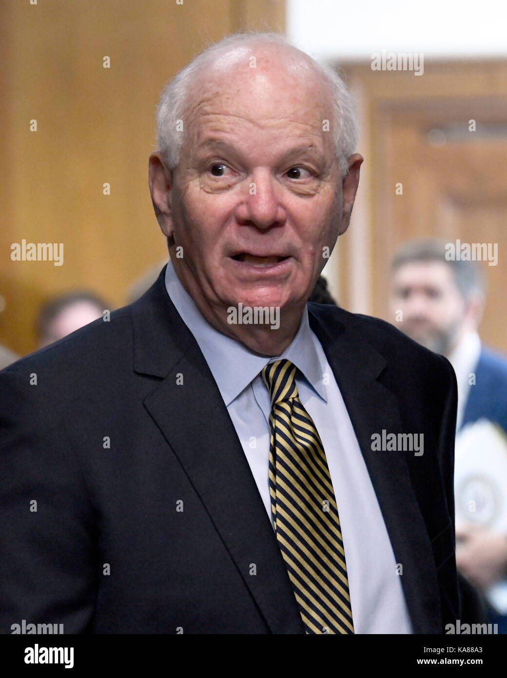 United States Senator Ben Cardin (Democrat of Maryland) arrives for the start of the US Senate Committee on Finance 'Hearing to Consider the Graham-Cassidy-Heller-Johnson Proposal' on the repeal and replace of the Affordable Care Act (ACA) also known as 'ObamaCare' in Washington, DC on Monday, September 25, 2017. Credit: Ron Sachs/CNP /MediaPunch Stock Photo