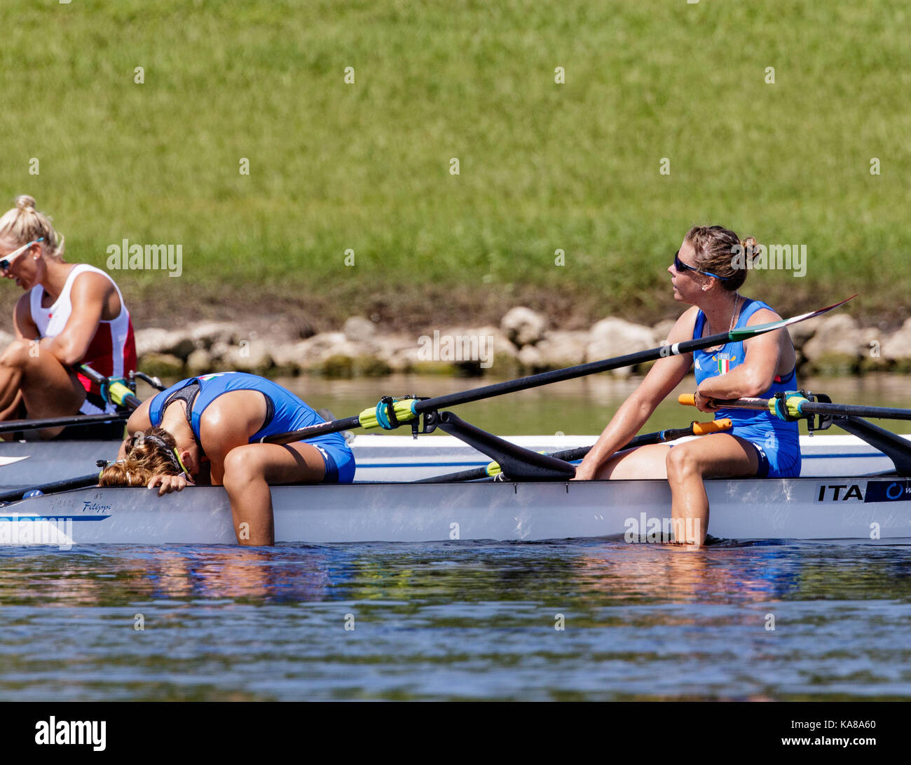 Sarasota-Bradenton, Florida, USA. 25th Sep, 2017. Kiri Tontodonati and Stefania Gobbi of team Italy during (W2x) Women's Double Sculls - Heat in the World Rowing Championships being held at Nathan Benderson Park in Sarasota-Bradenton, Florida. Del Mecum/CSM/Alamy Live News Stock Photo