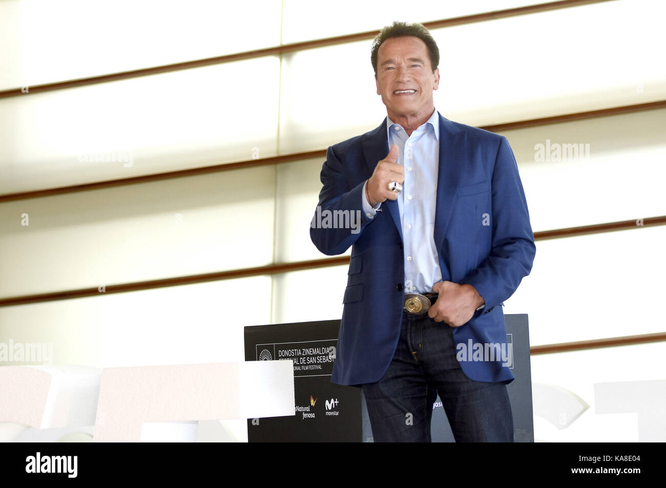 San Sebastian, Spain. 25th Sep, 2017. Arnold Schwarzenegger attends the
