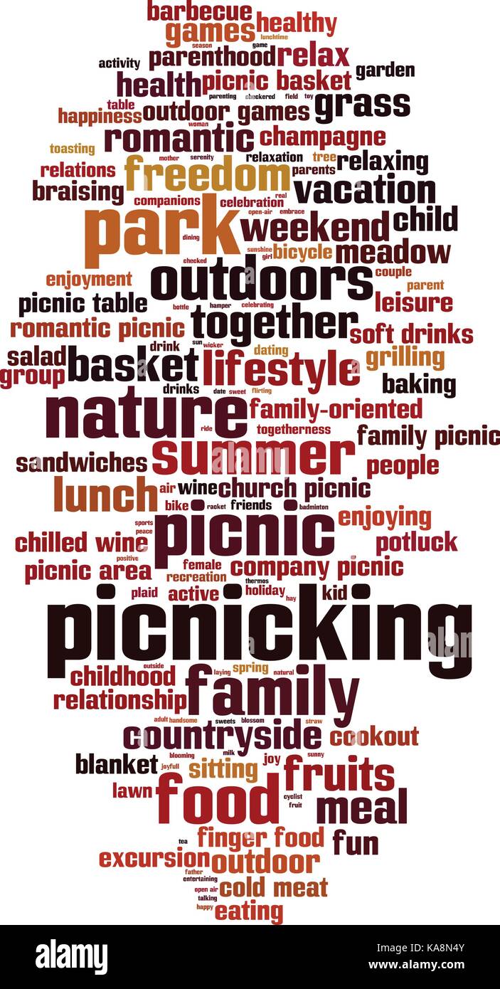 Picnicking word cloud concept. Vector illustration Stock Vector Image