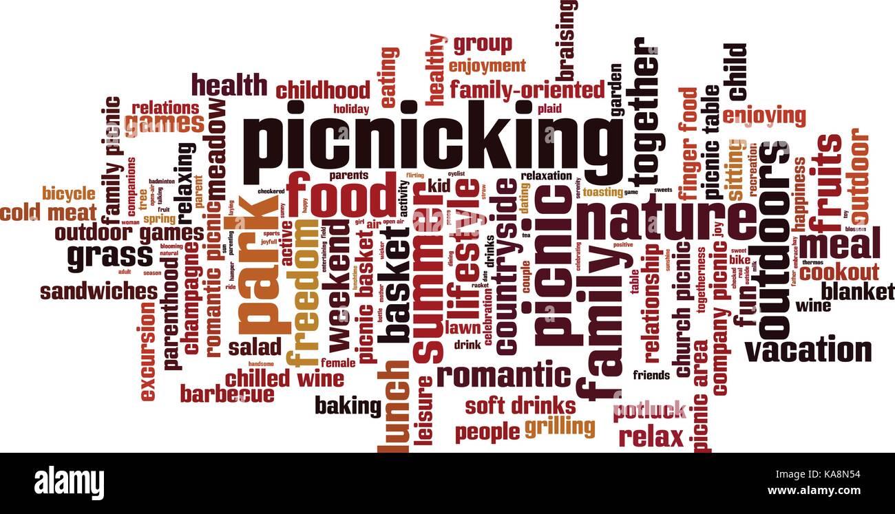 Picnicking word cloud concept. Vector illustration Stock Vector Image
