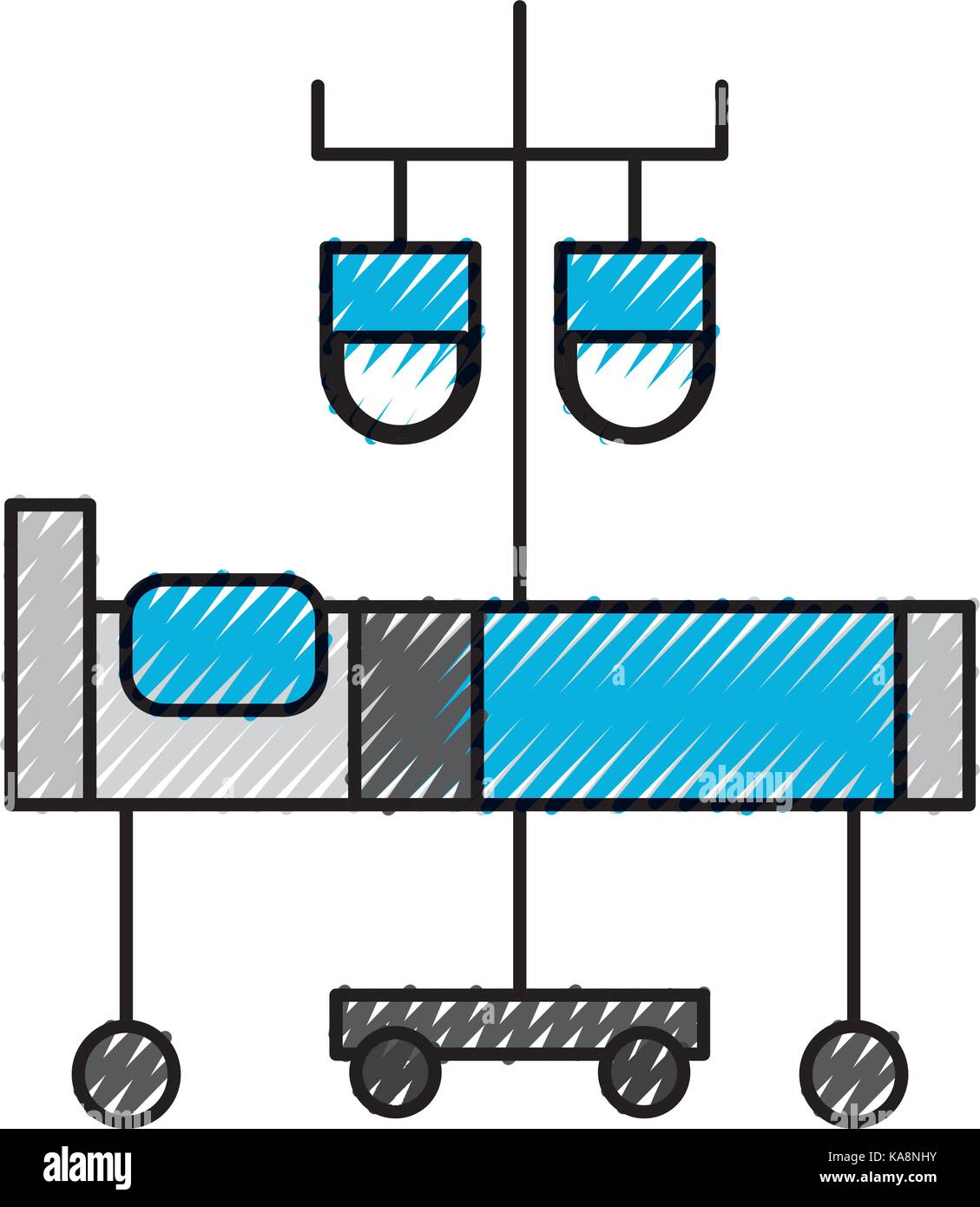 hospital medical bed and iv stand bag medicine Stock Vector Image & Art Alamy