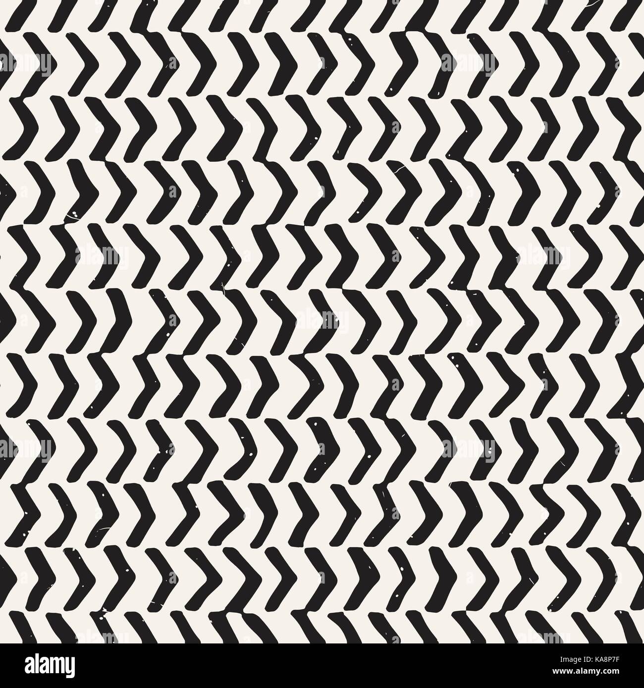 Seamless pattern with hand drawn brush strokes. Ink doodle grunge ...