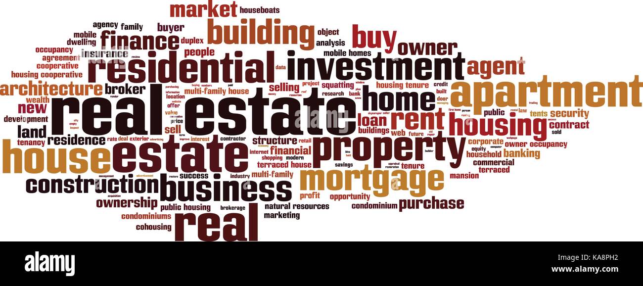 Real estate word cloud concept. Vector illustration Stock Vector Image