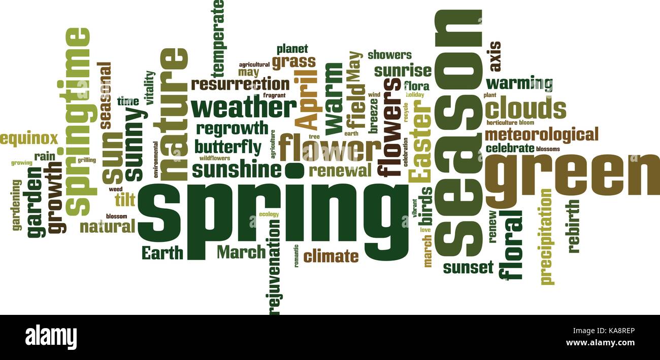 Spring word cloud concept. Vector illustration Stock Vector
