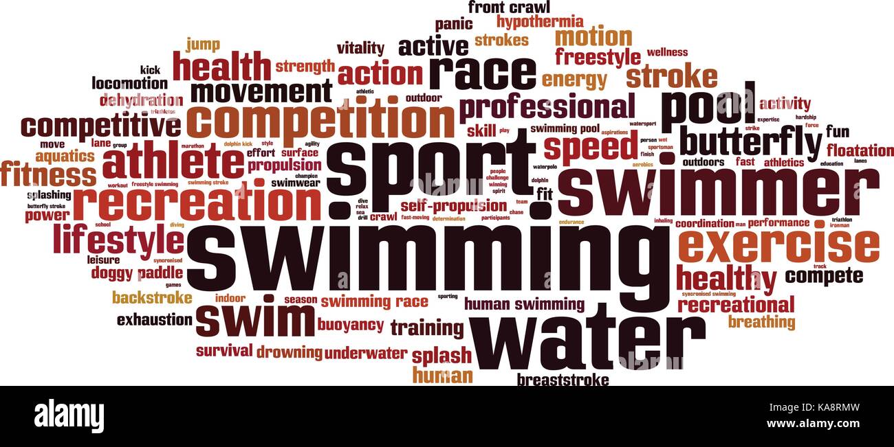 Swimming word cloud concept. Vector illustration Stock Vector Image