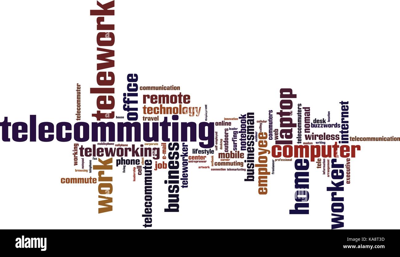 Telework word cloud concept. Vector illustration Stock Vector Image ...