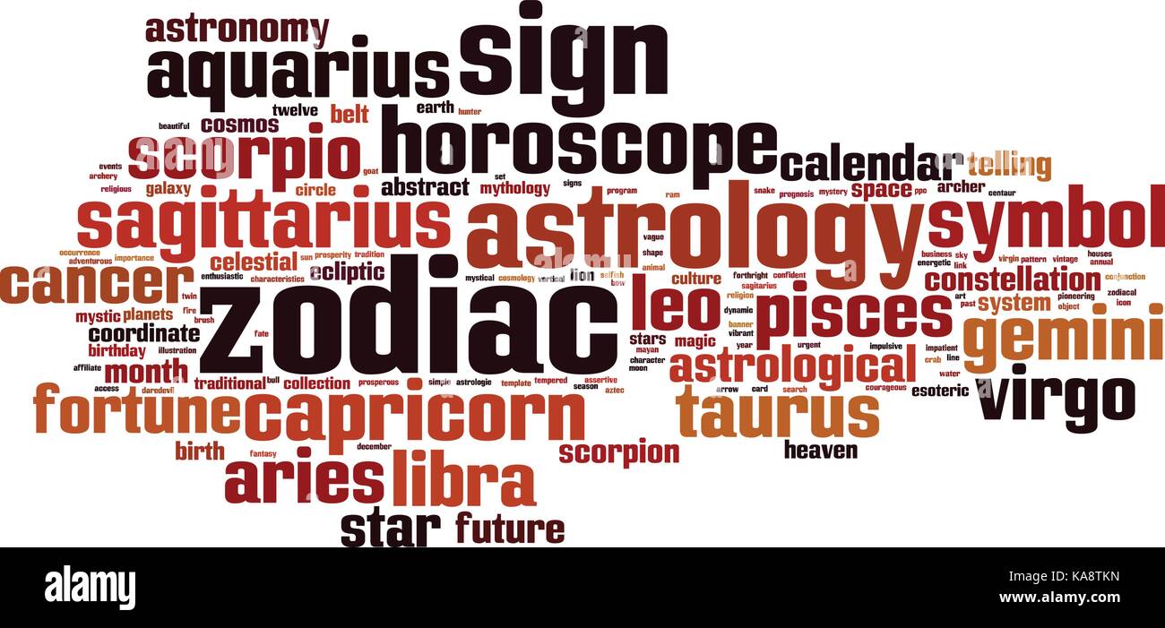 Zodiac word cloud concept. Vector illustration Stock Vector Image & Art
