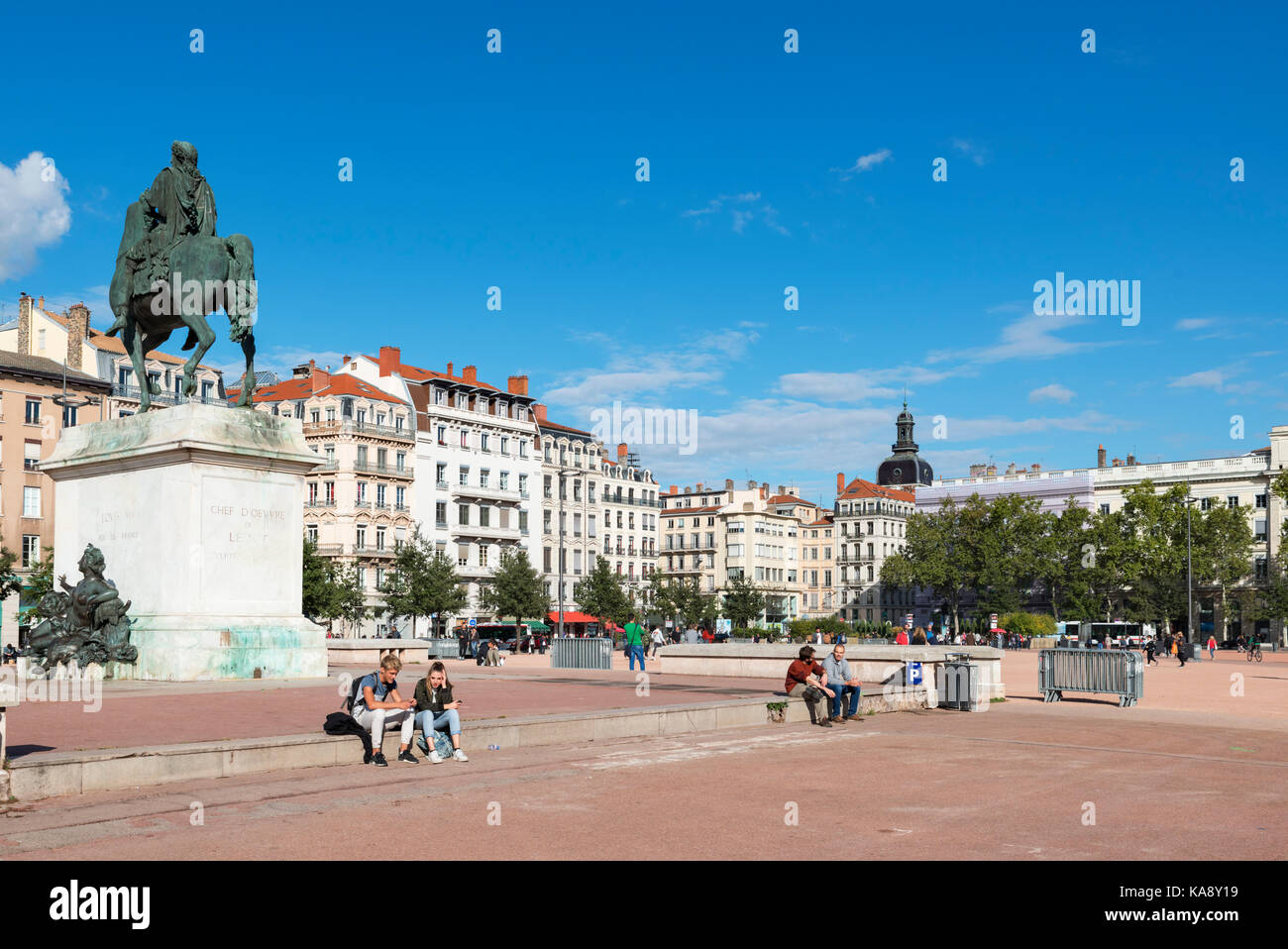 La Place Bellecour, Presqu'Ile, Lyon, France Stock Photo