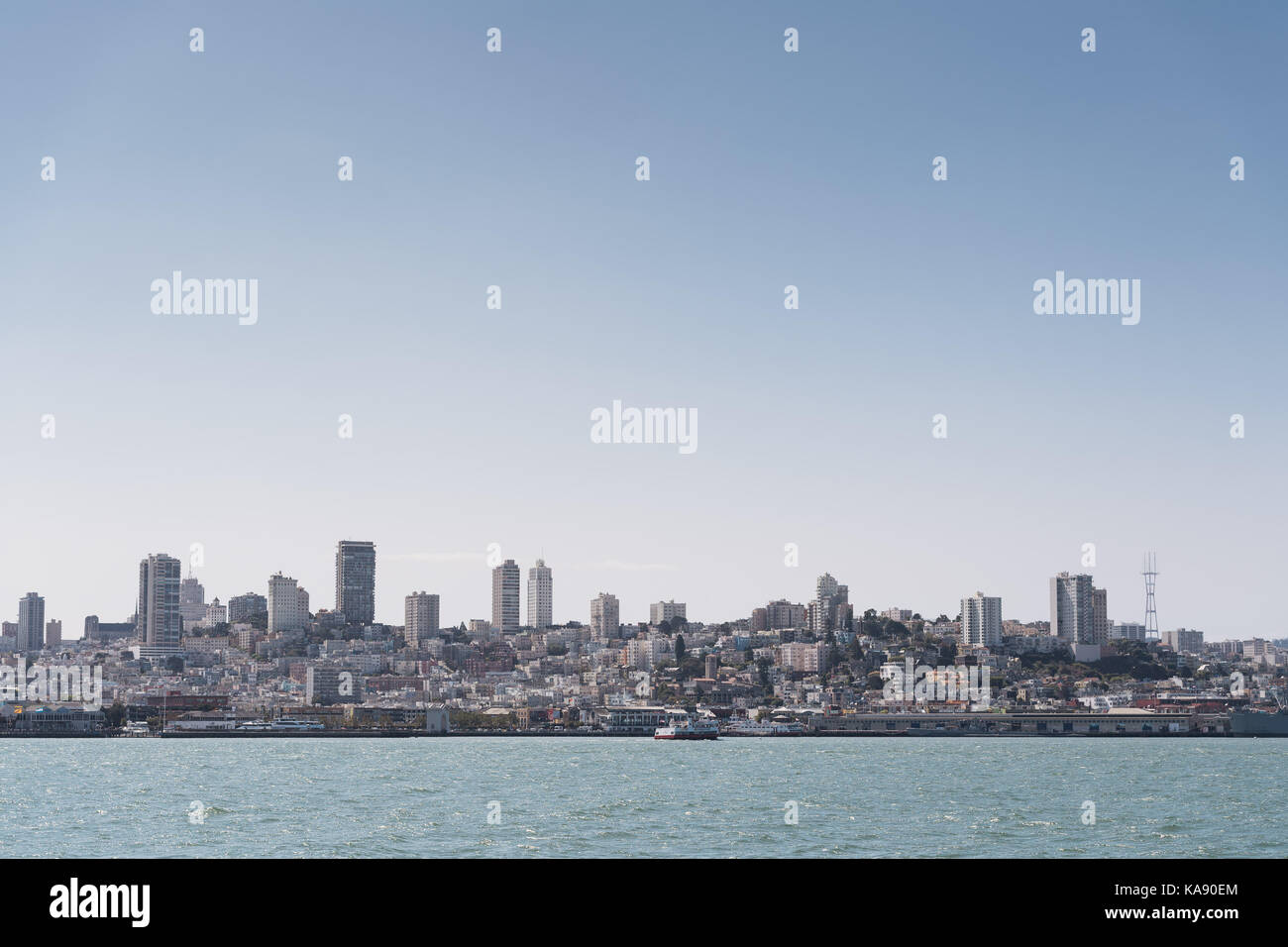 Cityscape of the San Francisco skyline, California, USA, from the San Francisco Bay Stock Photo