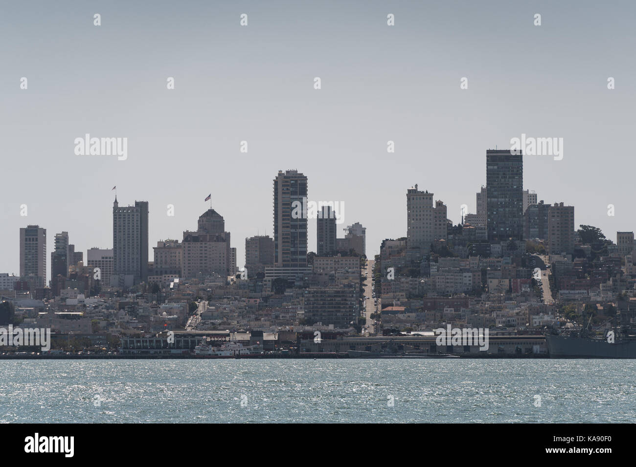 Cityscape of the San Francisco skyline, California, USA, from the San Francisco Bay Stock Photo