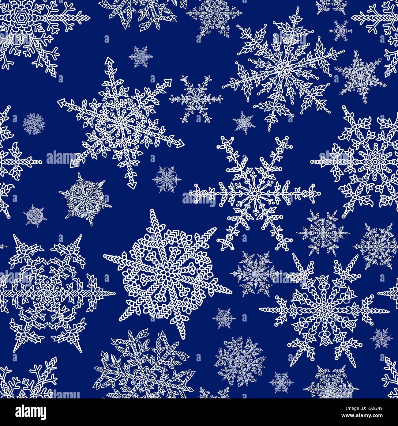 Snowflakes seamless pattern. Holiday background. Vector illustration ...