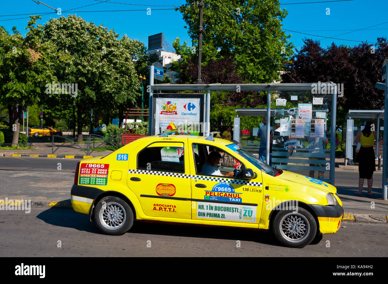 Taxi, Bucharest, Romania Stock Photo - Alamy