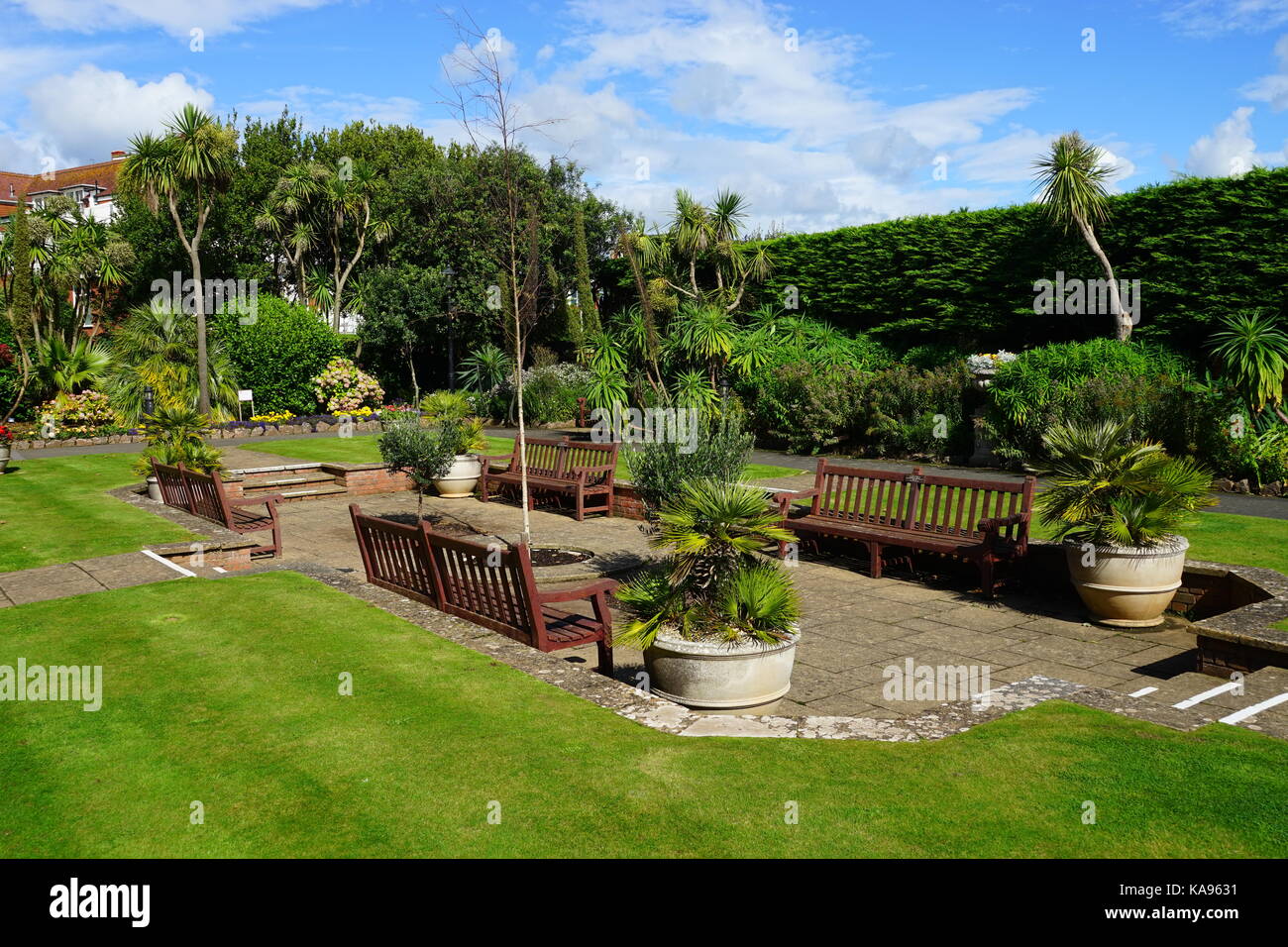 The sunken garden within Connaught Gardens at Sidmouth in Devon Stock