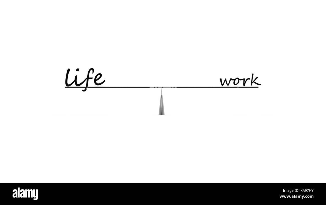 THe 3d rendering of work life balance, business work life concept Stock ...