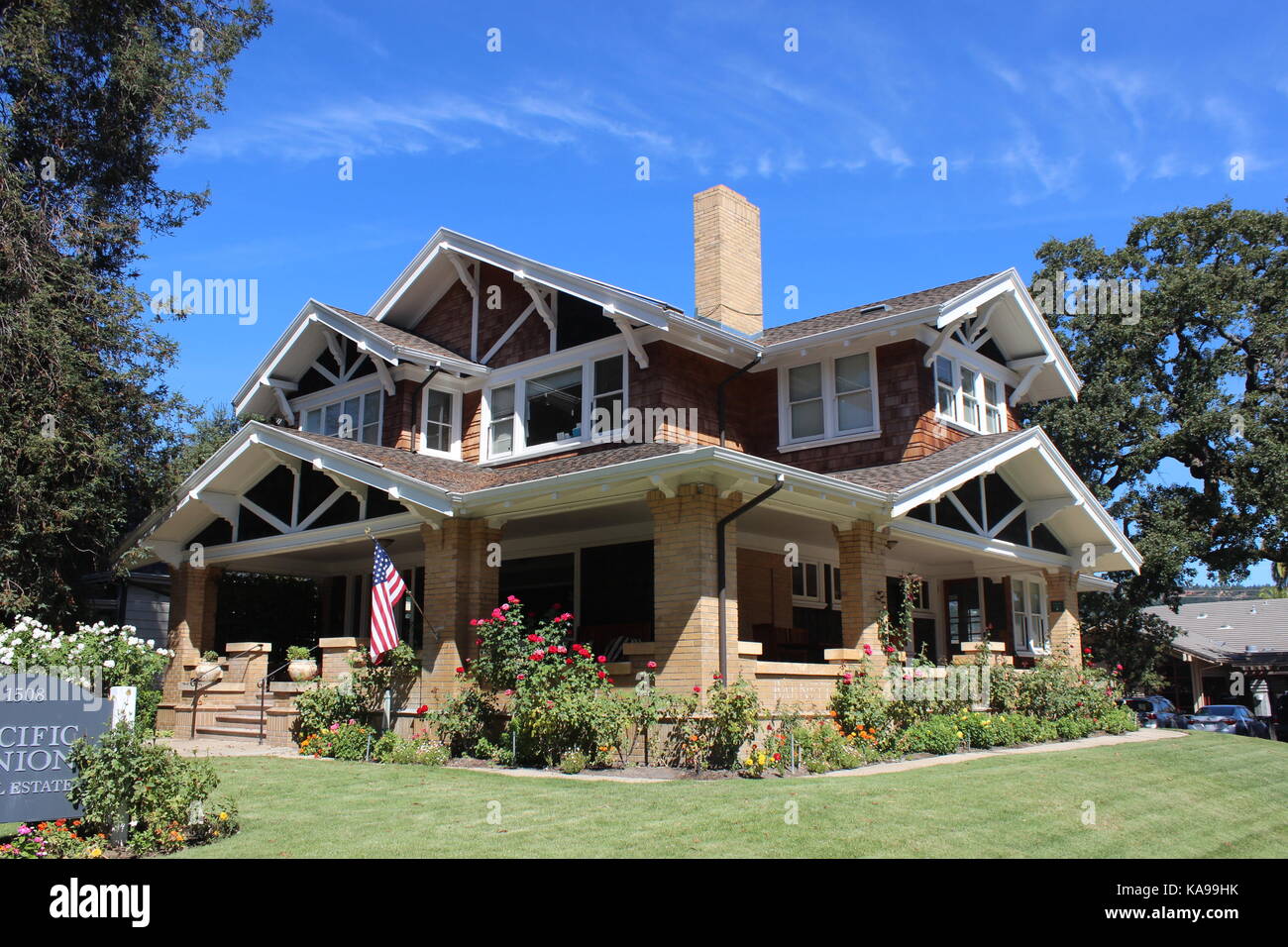 Craftsman House, built 1915, St. Helena, Napa Valley, California Stock Photo