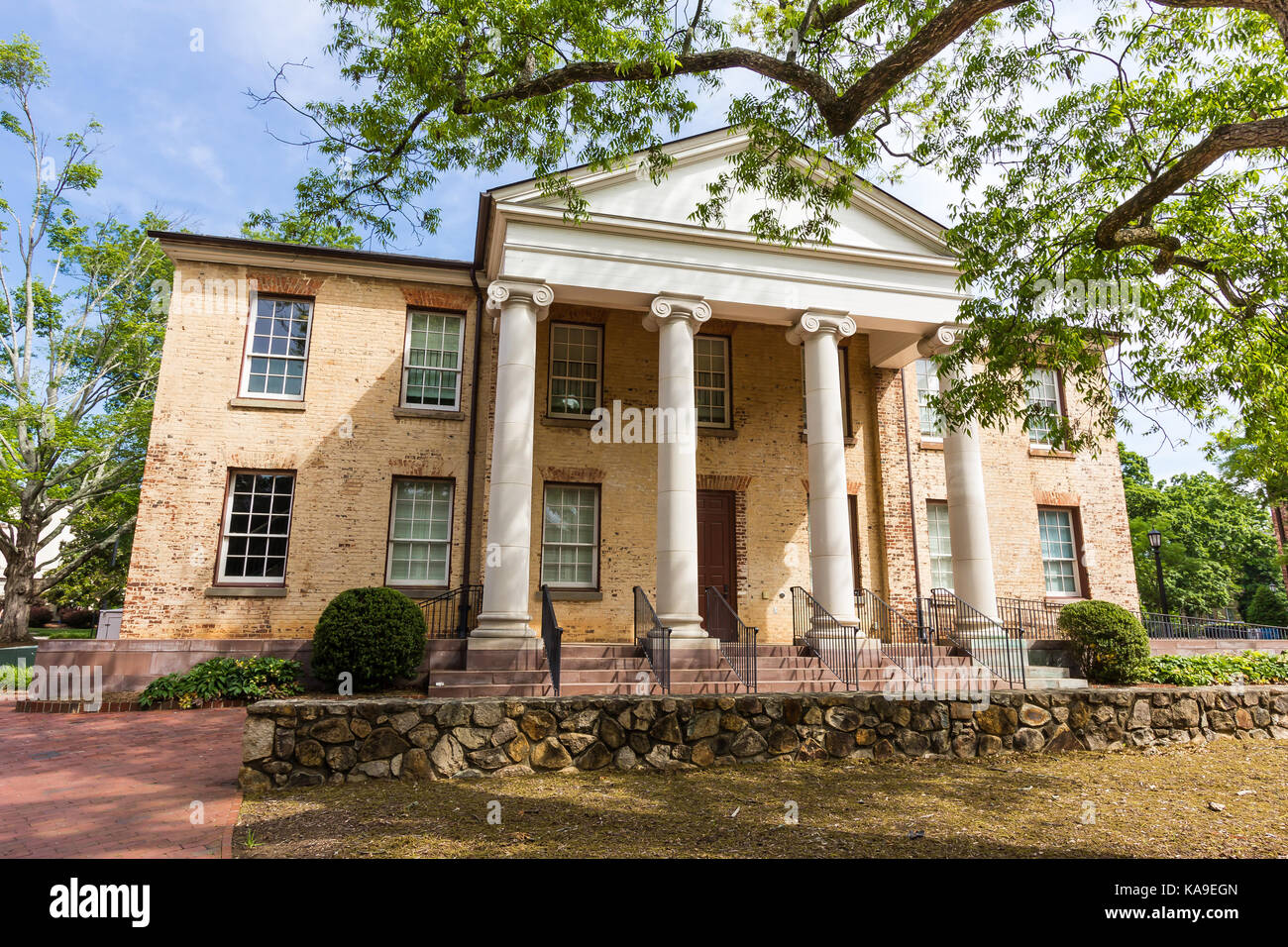 Gerrard Hall at the University of North Carolina at Chapel Hill in Chapel Hill, North Carolina.  Built in 1837.  Used in the movie 'Patch Adams'. Stock Photo