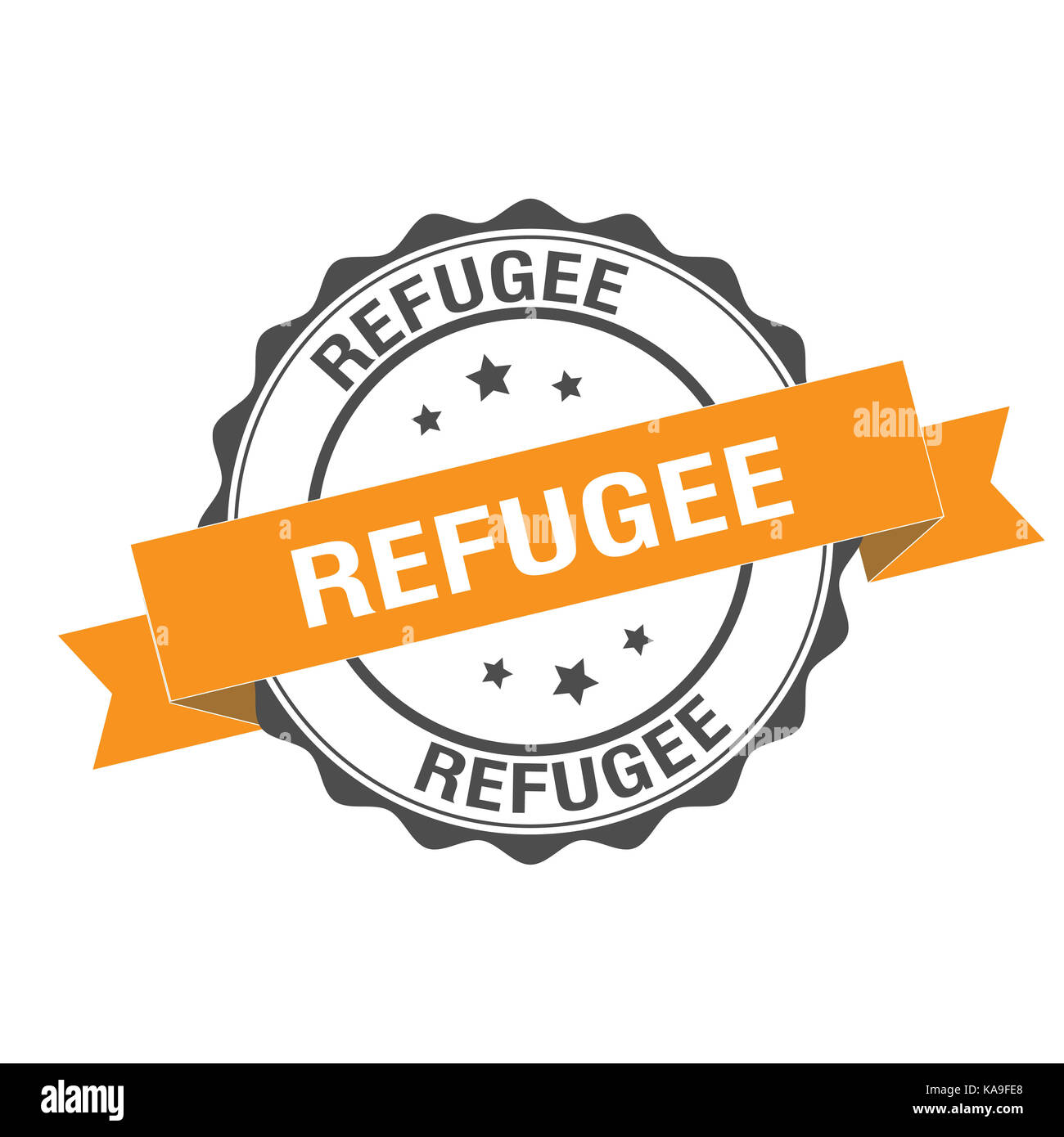 Refugee stamp illustration Stock Photo - Alamy
